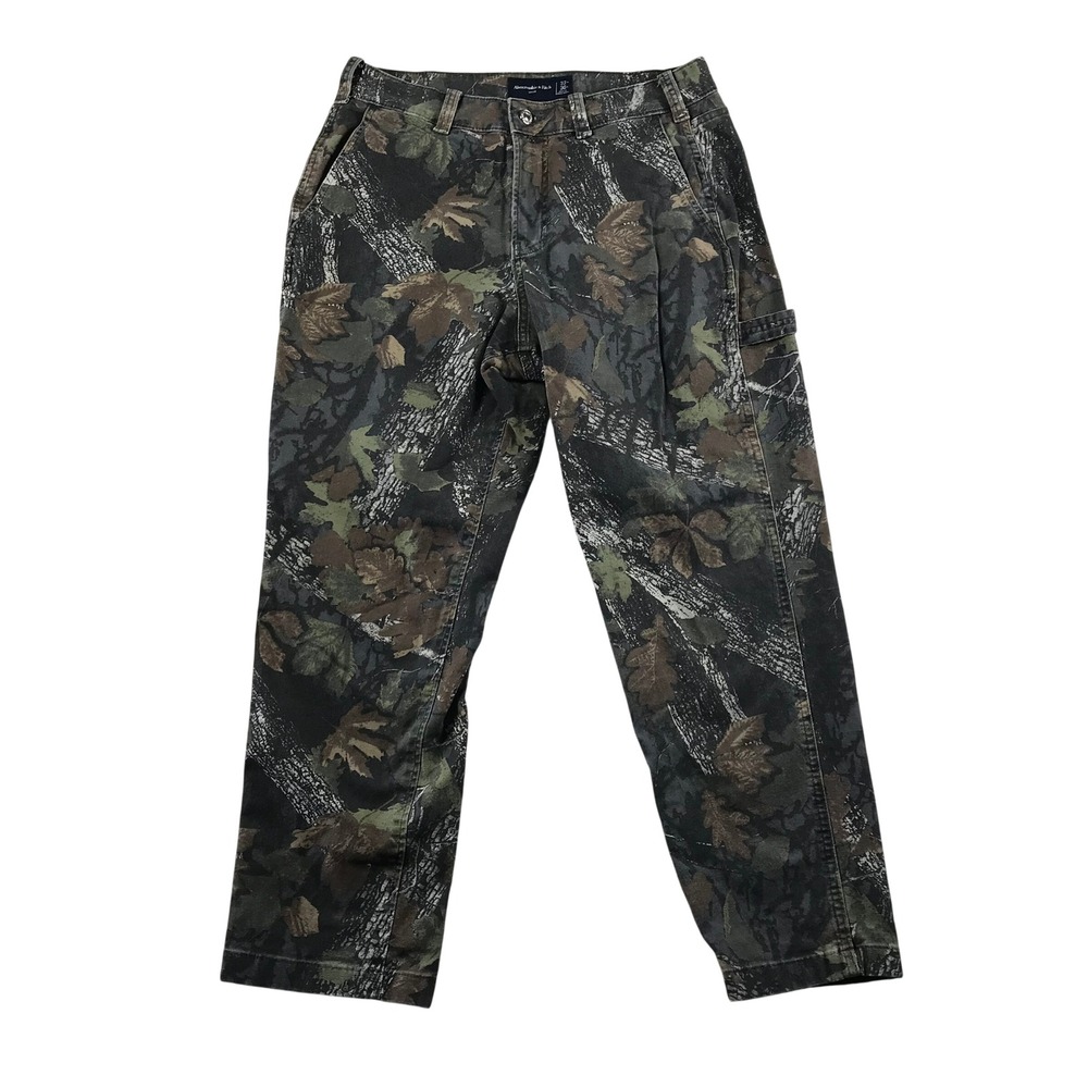 Abercrombie & Fitch Loose Camo Carpenter Pants Mens 32x30 Leaf Print Utility